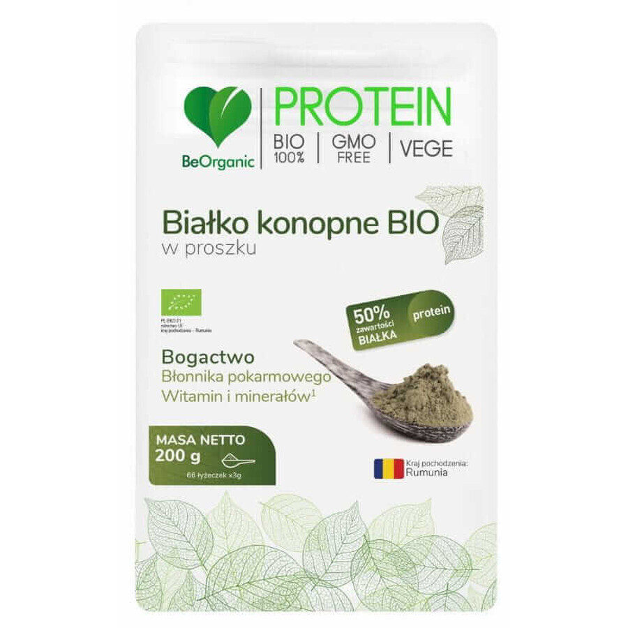 BeOrganic Proteine biologiche di canapa in polvere 200g