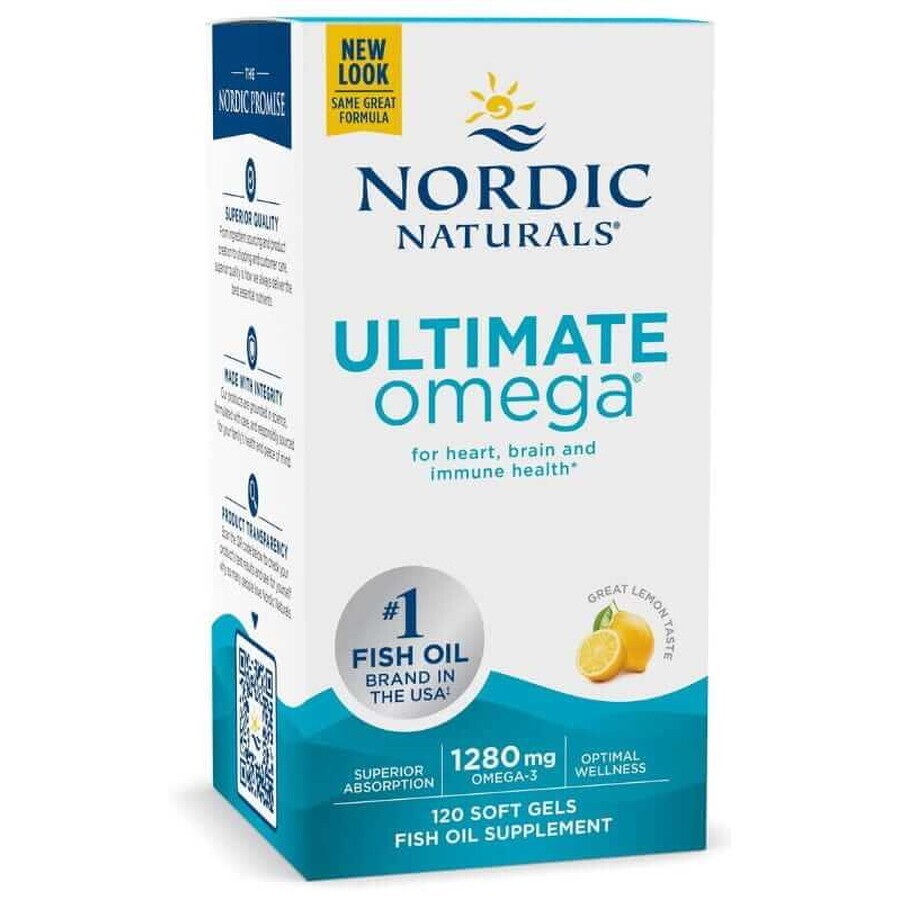 Ultimate Omega, 1280 mg, lămâie, 120 capsule Nordic Naturals