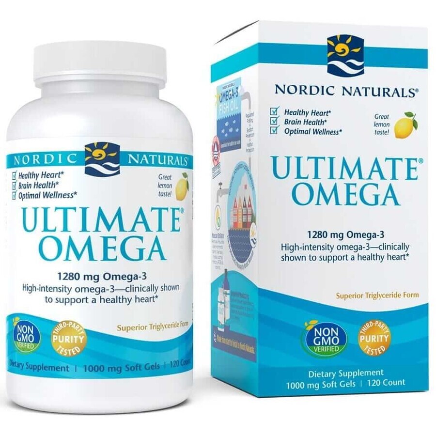 Ultimate Omega, 1280 mg, lămâie, 120 capsule Nordic Naturals