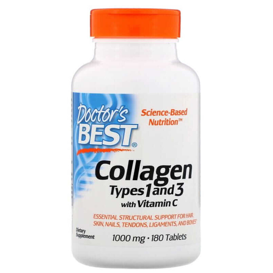 Doctor's Best Collagen type I and III 1000 mg + vitamin C 180 tablets
