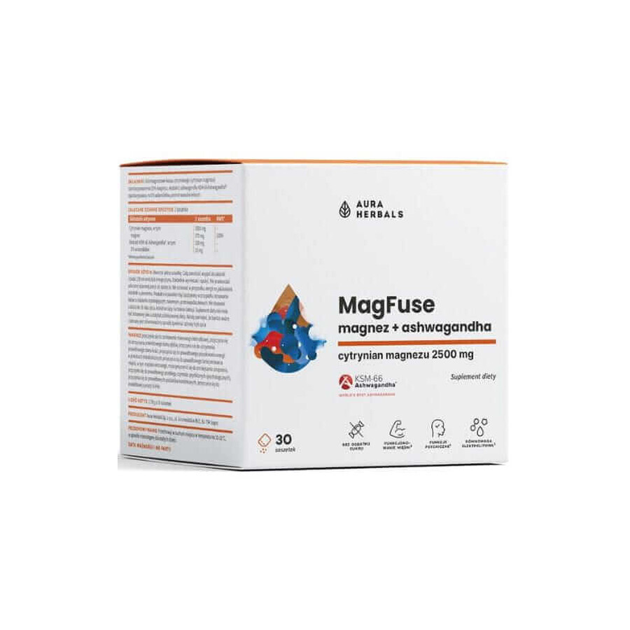 MagFuse - magnesium + ashwagandha - sachets 30 pieces Aura Herbals