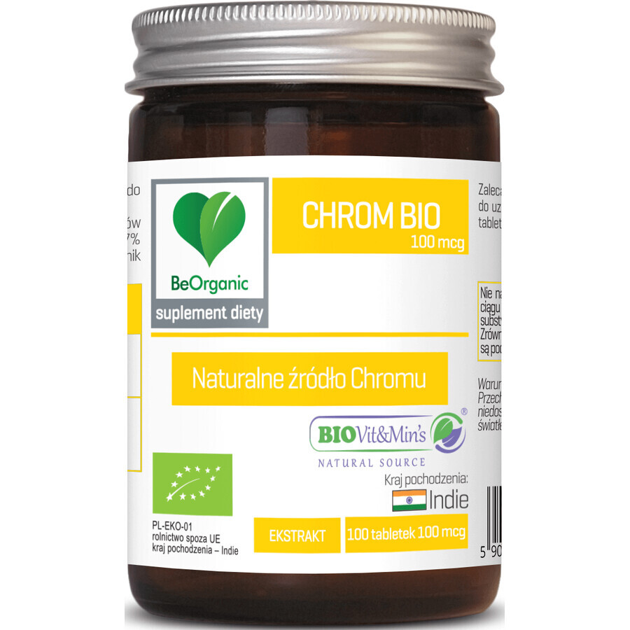BeOrganic Chrome Bio 100mcg 100 comprimés