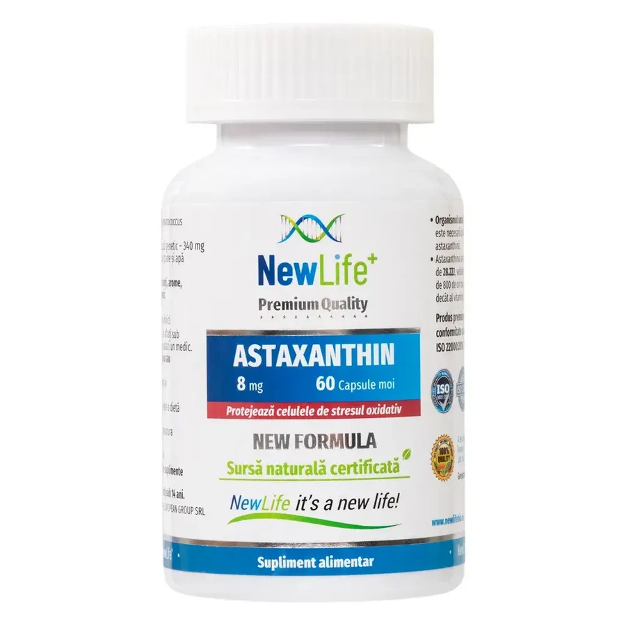 Astaxanthin 8 mg, 60 capsule moi, NewLife+