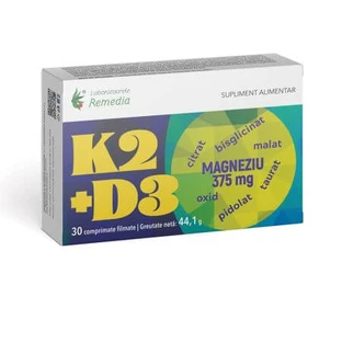 K2+D3+Magnésium, 375 mg, 30 comprimés