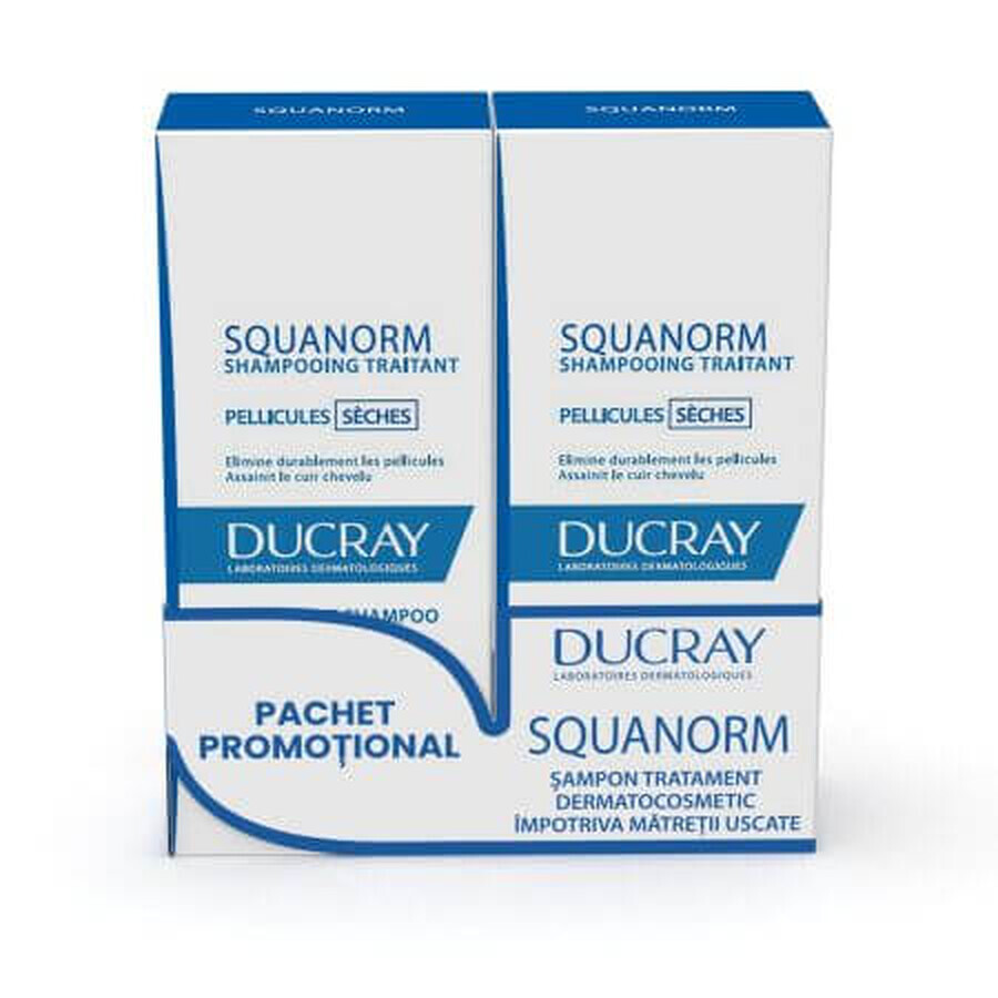 Anti dry dandruff shampoo pack Squanorm 2x200 ml, Ducray