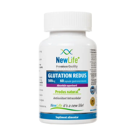 Glutatión reducido, 500 mg, 60 cápsulas gastrorresistentes, NewLife+
