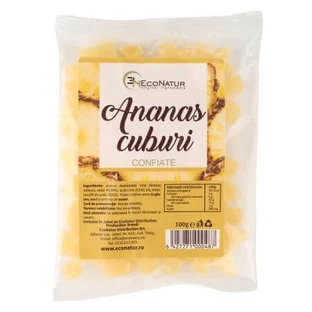 Piña confitada en dados, 100 g, Econatur