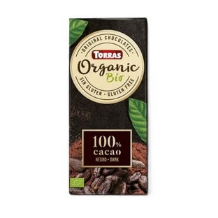 Chocolat noir biologique avec 100% de cacao, 100 g, Torras