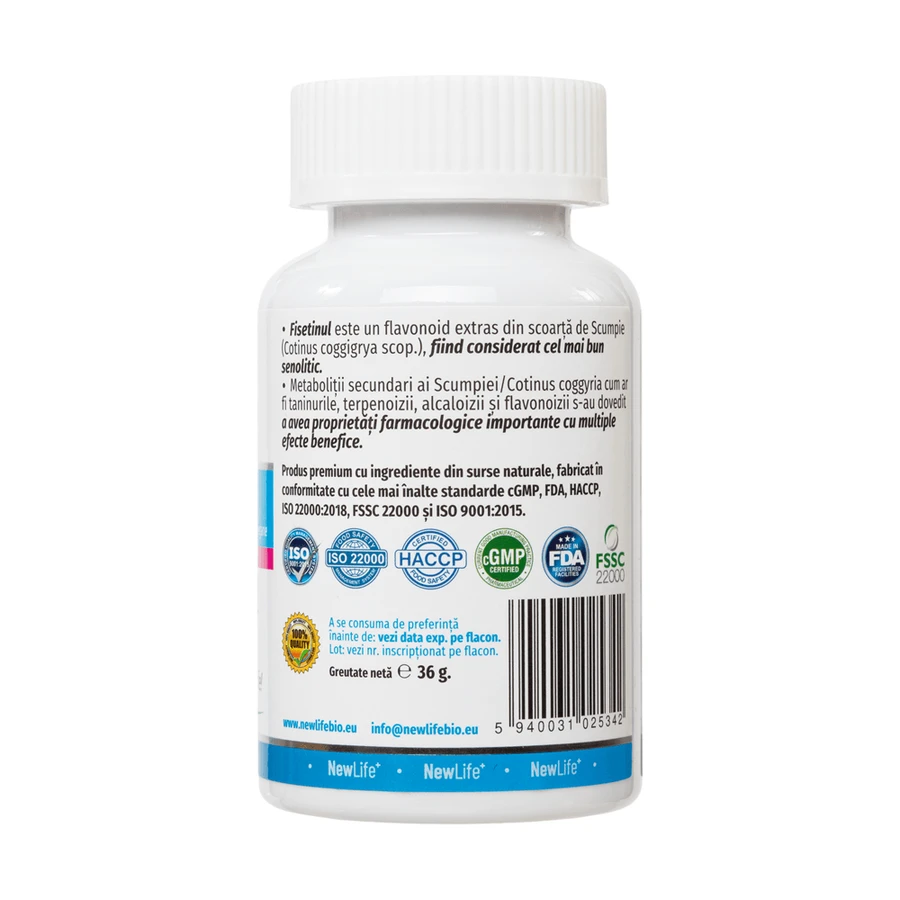 Fisetin, 250 mg, 60 plantaardige capsules, NewLife+