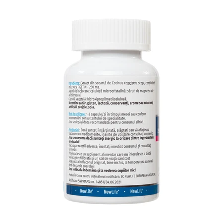 Fisetin, 250 mg, 60 plantaardige capsules, NewLife+