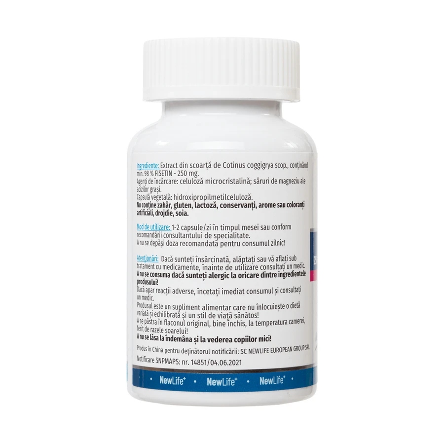 Fisetin, 250 mg, 60 plantaardige capsules, NewLife+