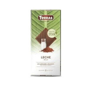 Chocolat au lait avec édulcorant stevia, 100 g, Torras