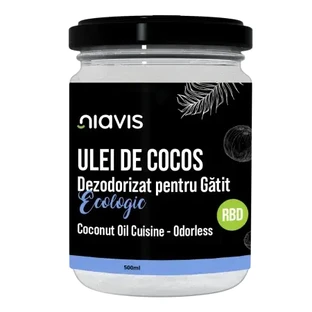 Huile de coco désodorisée biologique pour la cuisson (RBD), 500 ml, Niavis