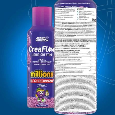 Vloeibare Creatine Millions Blackcurant CreaFlow, 3000 mg, 500 ml, Applied Nutrition