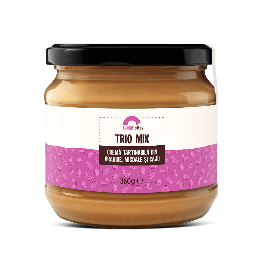 Crema di arachidi, mandorle e anacardi, 360 g, Sunday Bites