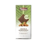 Chocolate con leche y almendras, 125 g, Torras