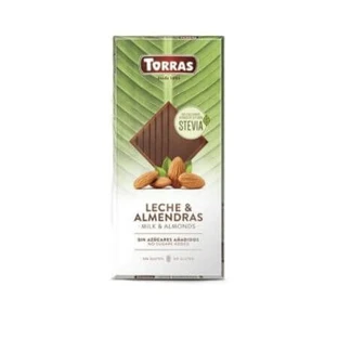 Chocolat au lait avec amandes, 125 g, Torras