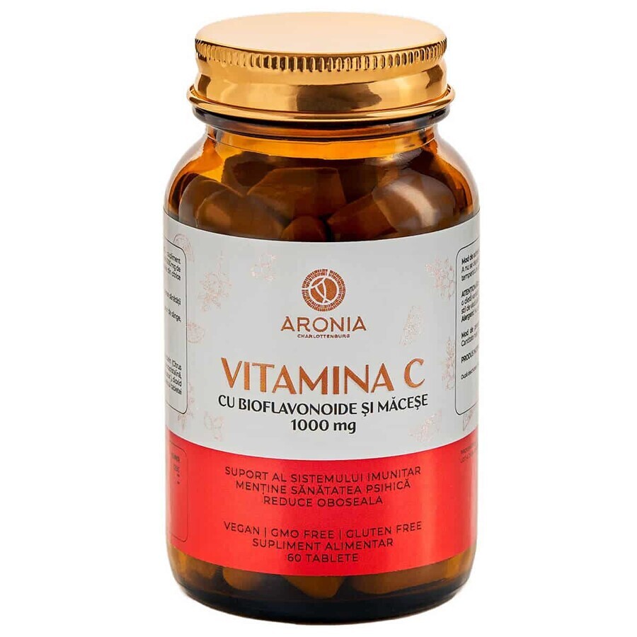 Vitamine C met bioflavonoïden en Macese, 1000 mg, 60 tabletten, Aronia Charlottenburg