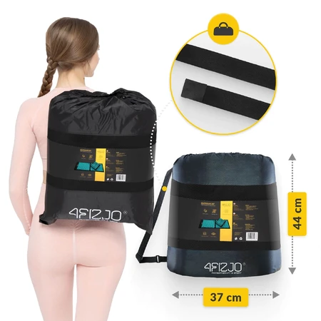 4Fizjo Ergo, esterilla de acupuntura grande con cojín XL, 110 x 42 cm, negra y azul