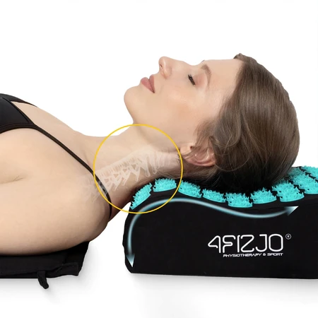 4Fizjo Ergo, esterilla de acupuntura grande con cojín XL, 110 x 42 cm, negra y azul