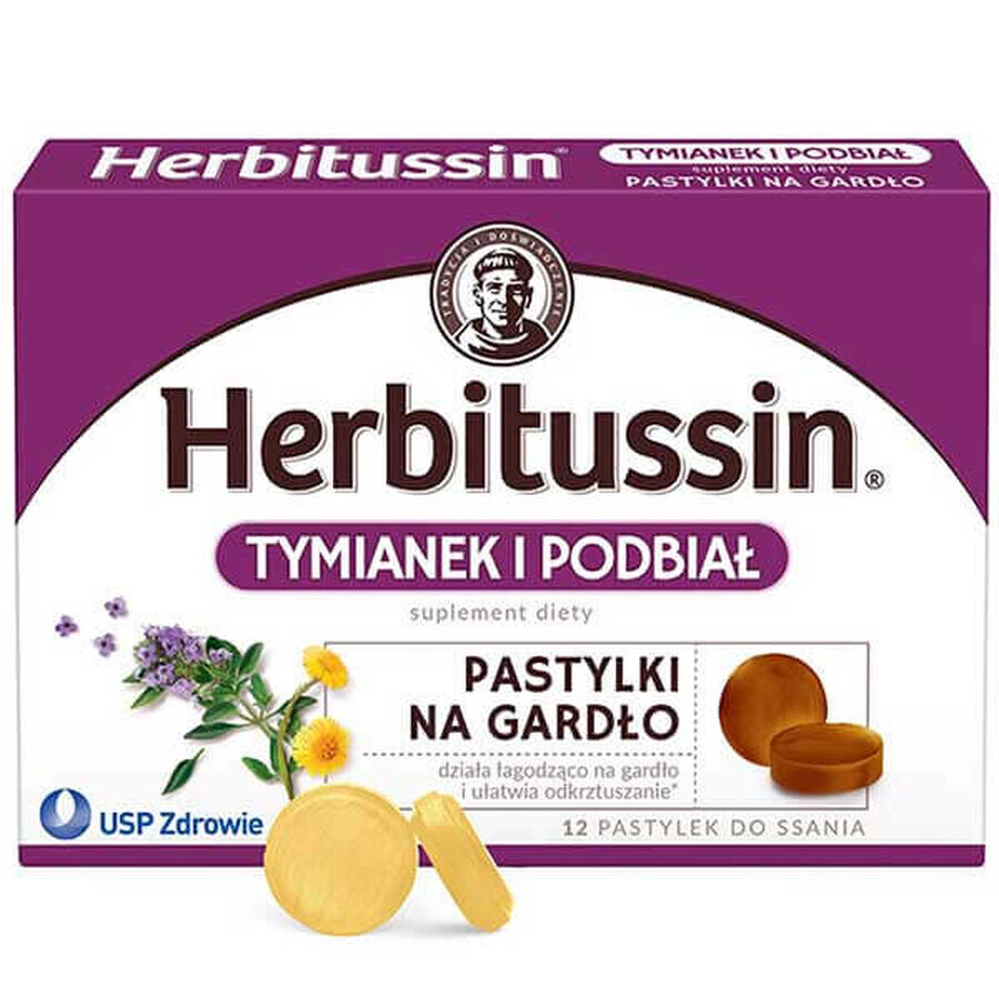 Herbitussin Thym et Ciboulette, 12 comprimés