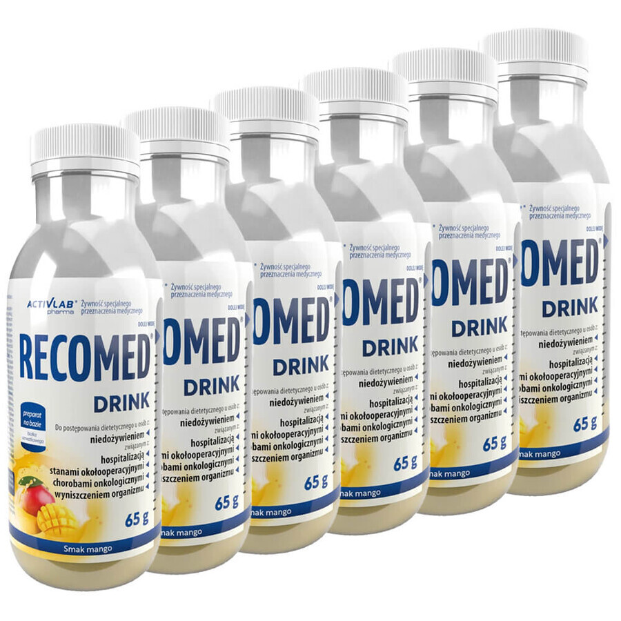 Activlab Pharma RecoMed Drink set, preparato nutrizionale, gusto mango, 6 x 65 g