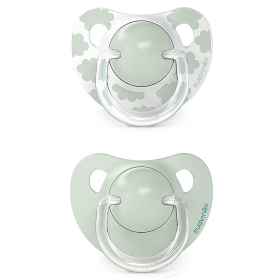Suavinex Dreams, anatomic dummy, silicone, green, 0-6 months, 2 pieces