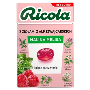Ricola Framboos en Melisse, Zwitserse kruidensnoepjes, suikervrij, 27,5 g