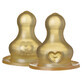 Bibs, bottle nipple, rubber, round, medium flow, from birth, 2 pieces