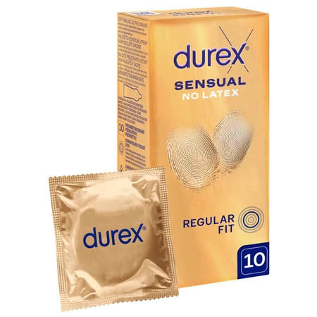 Durex Sensual No Latex, preservativos sin látex, 10 unidades