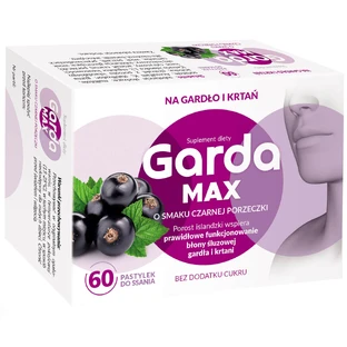 Garda Max, sabor grosella negra, 60 comprimidos