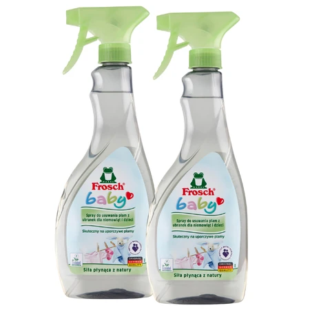 Frosch Baby set, spray pour enlever les taches sur les vêtements des bébés et des enfants, 2 x 500 ml