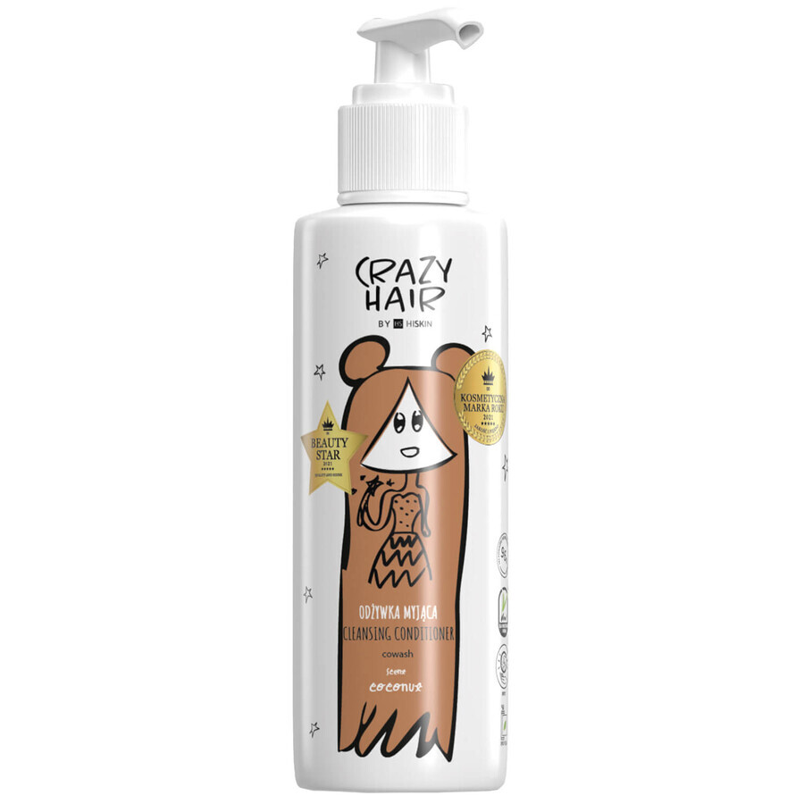 Hiskin Crazy Hair, conditionneur nettoyant, noix de coco, 300 ml