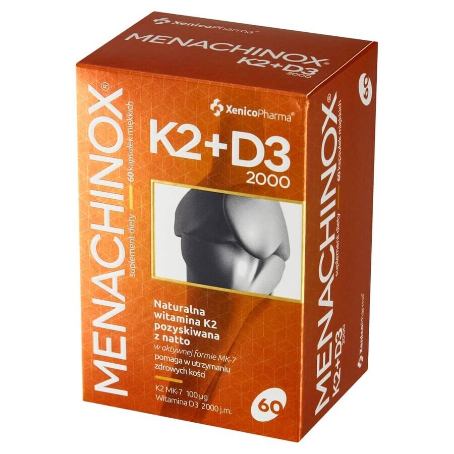Menachinox K2 + D3 2000, 60 Weichkapseln
