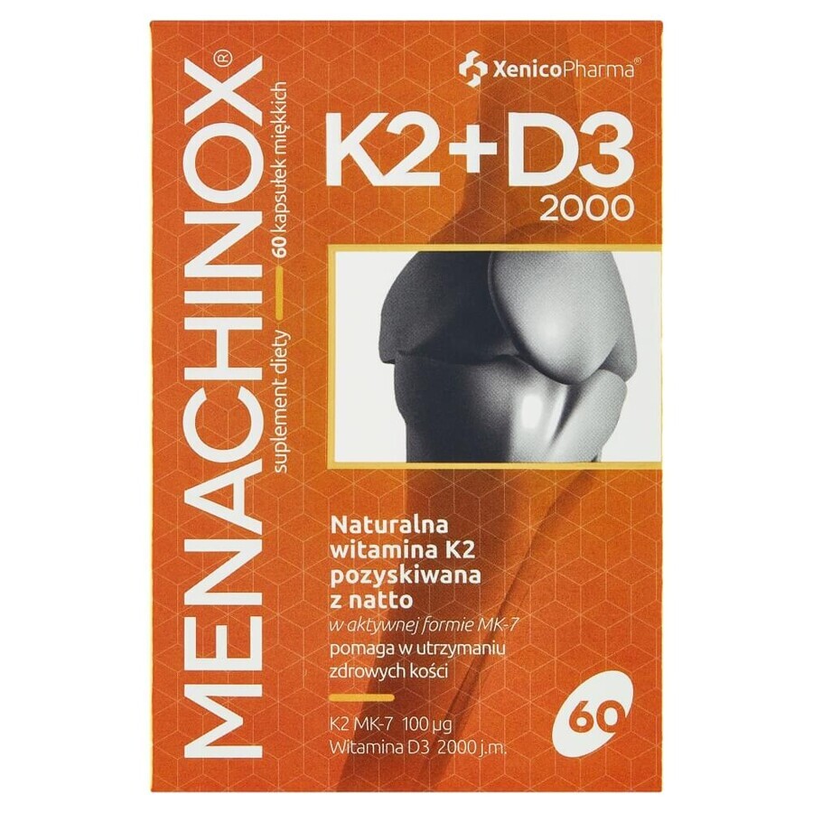 Menachinox K2 + D3 2000, 60 Weichkapseln