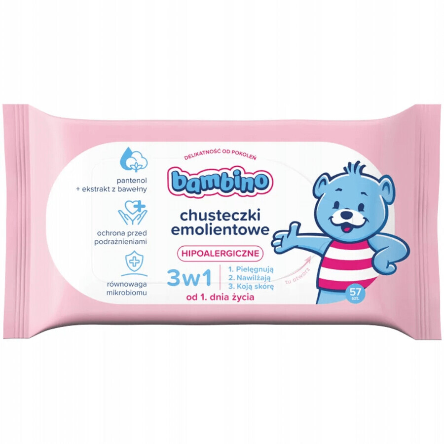 Bambino verzachtende doekjes 3in1, 57 stuks