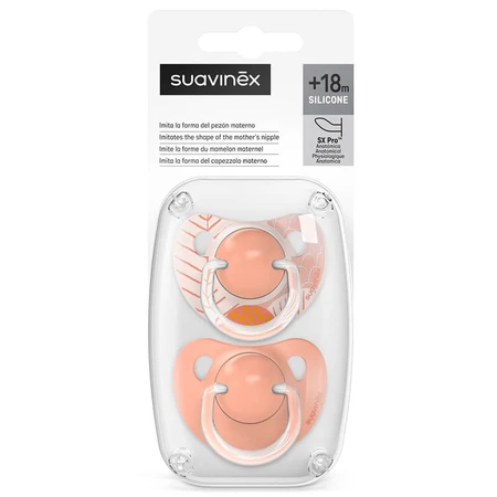Suavinex Dreams, anatomischer Schnuller, Silikon, Pfirsich, ab 18 Monaten, 2 Stück