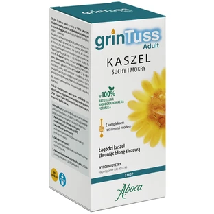 GrinTuss Adult, droge en natte hoest, siroop voor kinderen vanaf 12 jaar en volwassenen, 180 g