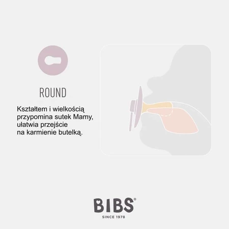 Slabbetjes Kleur, fopspeen, rubber, rond, maat 1, Blush, vanaf de geboorte, 1 st