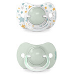 Suavinex Dreams SX Pro, physiologic dummy, silicone, green, 6-18 months, 2 pieces