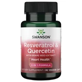 Swanson Resveratrol y quercetina con extracto de semilla de uva, resveratrol y quercetina, 30 cápsulas