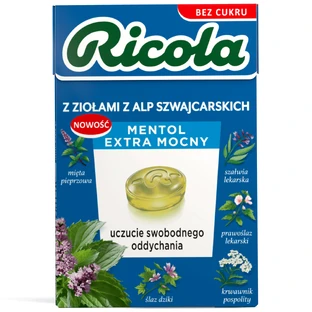 Ricola Menthol, Swiss herbal candies, sugar-free, 27.5 g