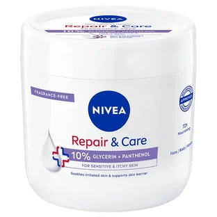 Nivea Repair & Care Sensitive multifunctionele hydraterende en beschermende crème met panthenol, parfumvrij, gevoelige huid, 400 ml