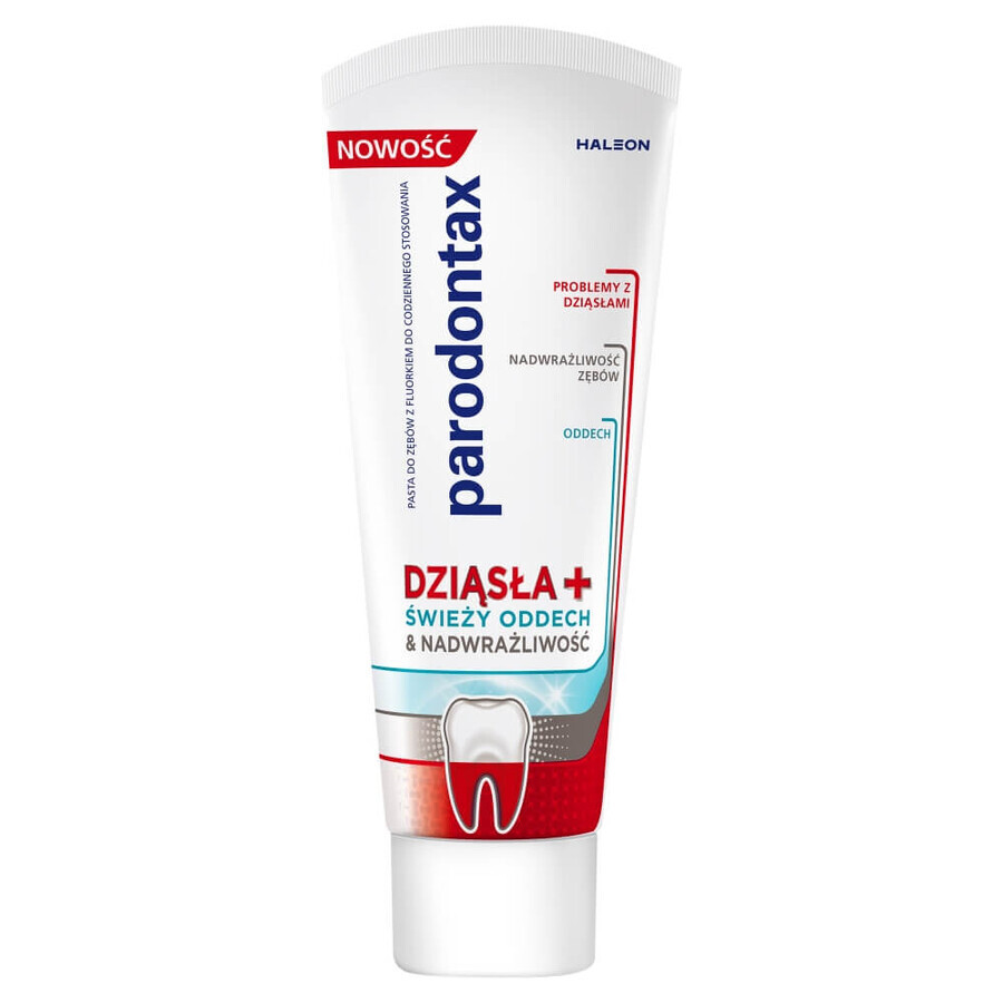Parodontax, toothpaste, gums + fresh breath and sensitivity, 75 ml