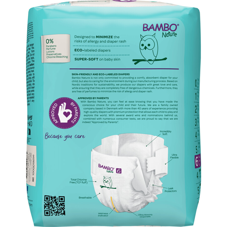 Bambo Nature, pannolini usa e getta, taglia 6, 16+ kg, 20 pz. Bambo Nature, pannolini usa e getta, taglia 6, 16+ kg, 20 pz.