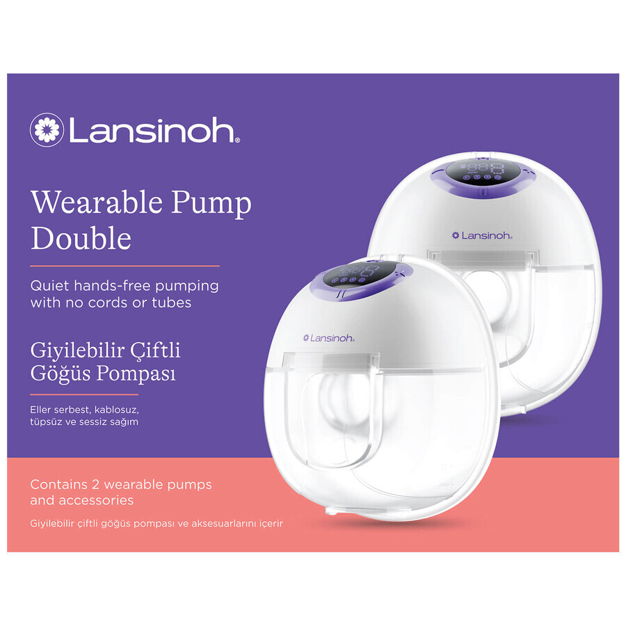Lansinoh Extractor de leche eléctrico, manos libres, doble, sin cable Lansinoh Extractor de leche eléctrico, manos libres, doble, sin cable