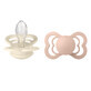 Bibs Supreme, pacifier, silicone, symmetrical, size 2, Ivory &amp; Blush, from 6 months, 2 pieces