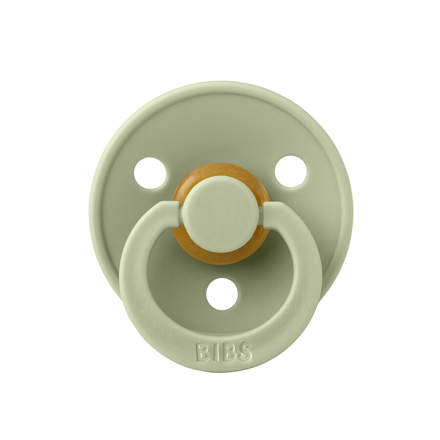 Bibs Colour, pacifier, rubber, round, size 2, Sage, from 6 months, 1 pc