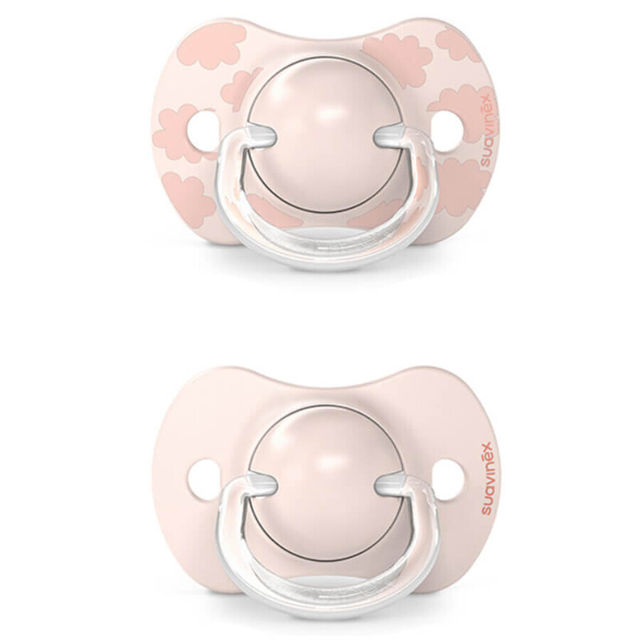 Suavinex Dreams SX Pro, physiologic dummy, silicone, pink, 0-6 months, 2 pieces