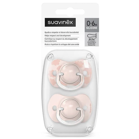 Suavinex Dreams SX Pro, fysiologische fopspeen, silicone, roze, 0-6 maanden, 2 stuks